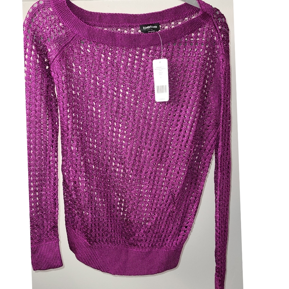 Bebe Open knit off shoulder Sweater